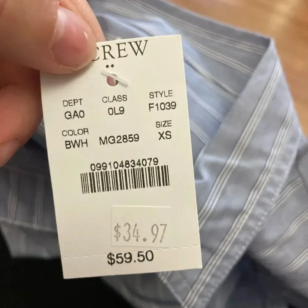 J.Crew Button Down Blouse Dress Shirt NWT